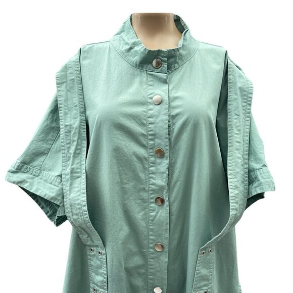 LAtiste Miami Oversize Mint Green Utility Jumpsuit Button-Front Pockets Women 4X - Picture 7 of 13